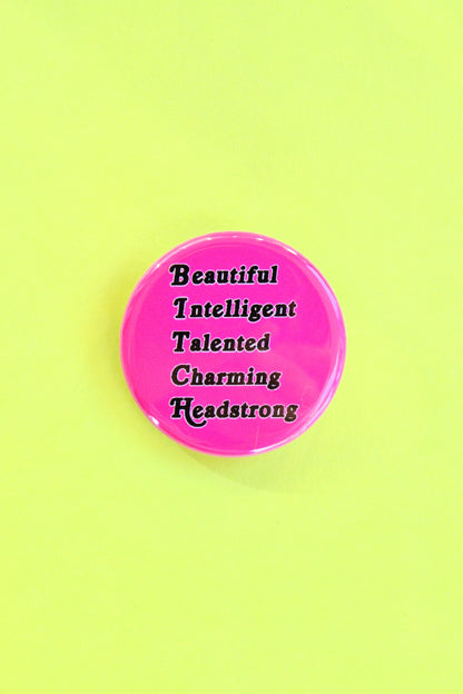 BITCH Acrostic Poem Reproduction Pinback Button
