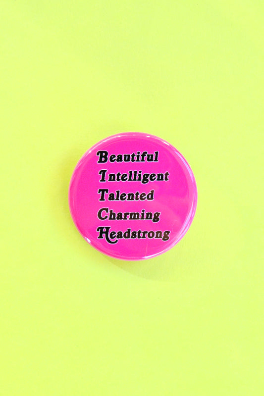 BITCH Acrostic Poem Reproduction Pinback Button