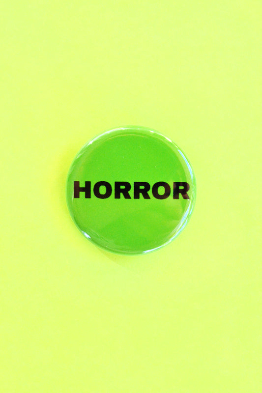 Horror VHS Tape Reproduction Pinback Button