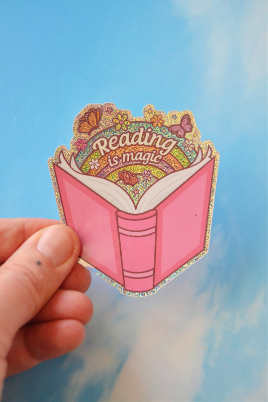 Reading is Magic Holographic Sticker