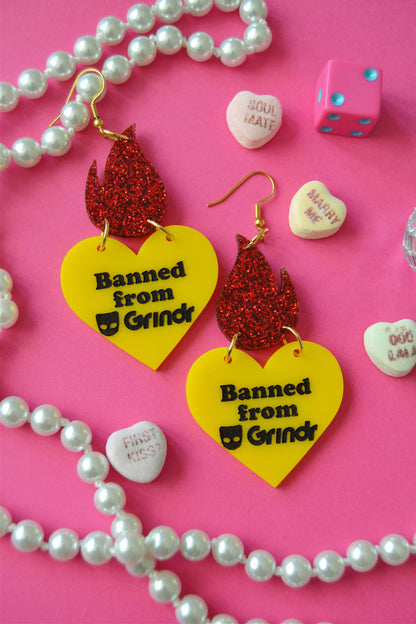 Banned from Grindr Earrings