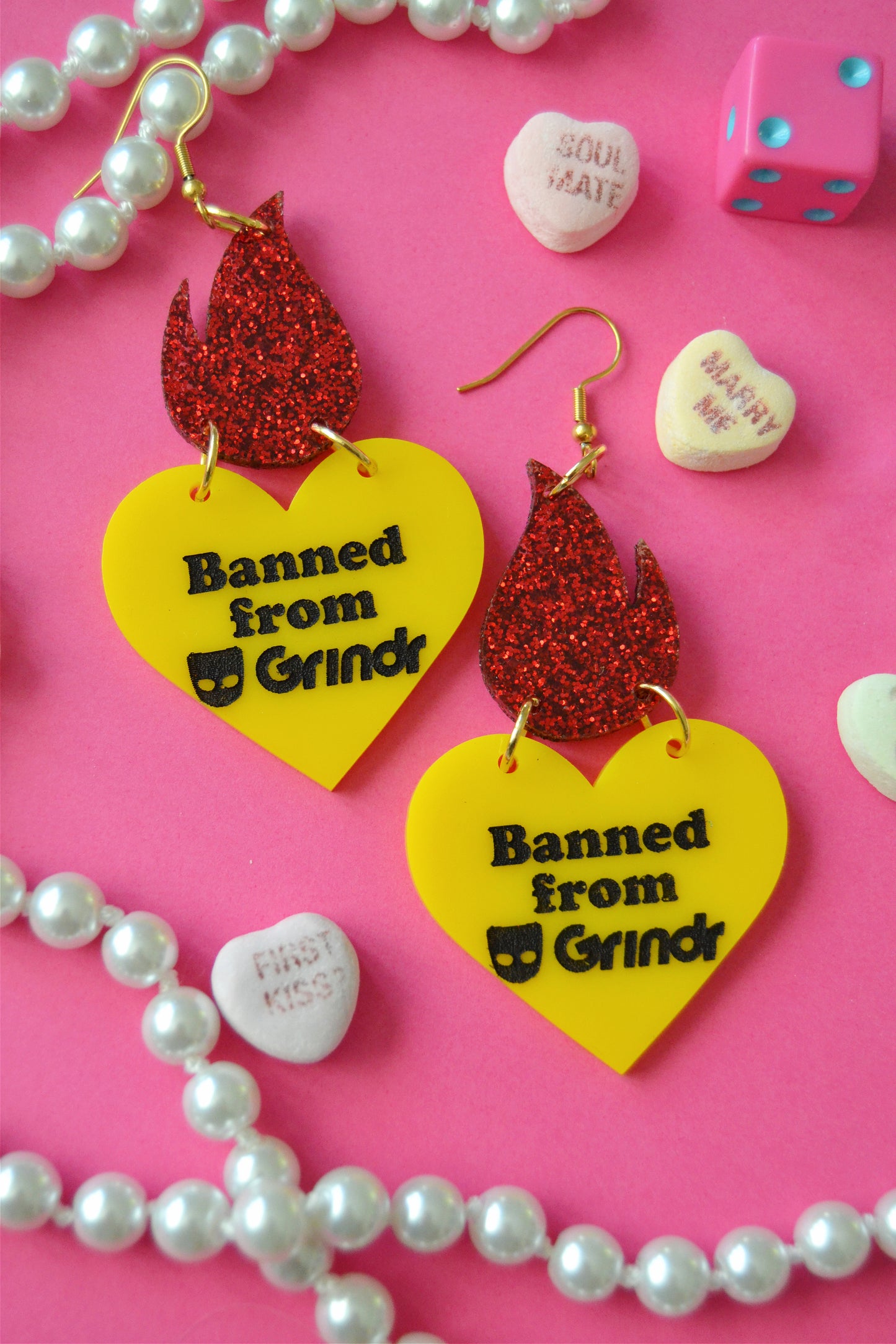 Banned from Grindr Earrings