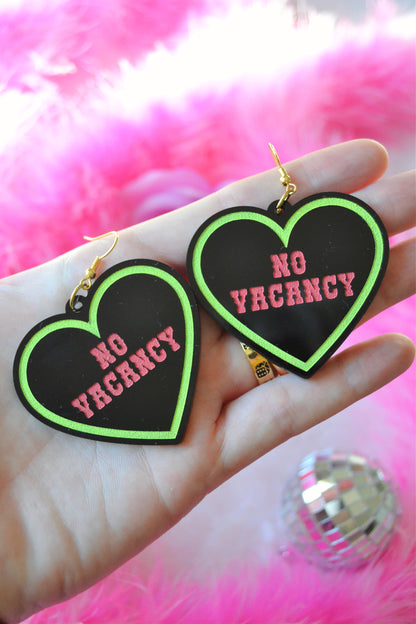 No Vacancy Heart Earrings
