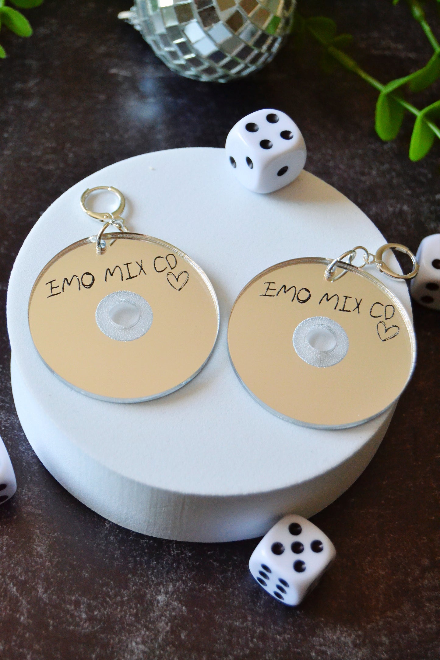 Emo Mix CD Earrings