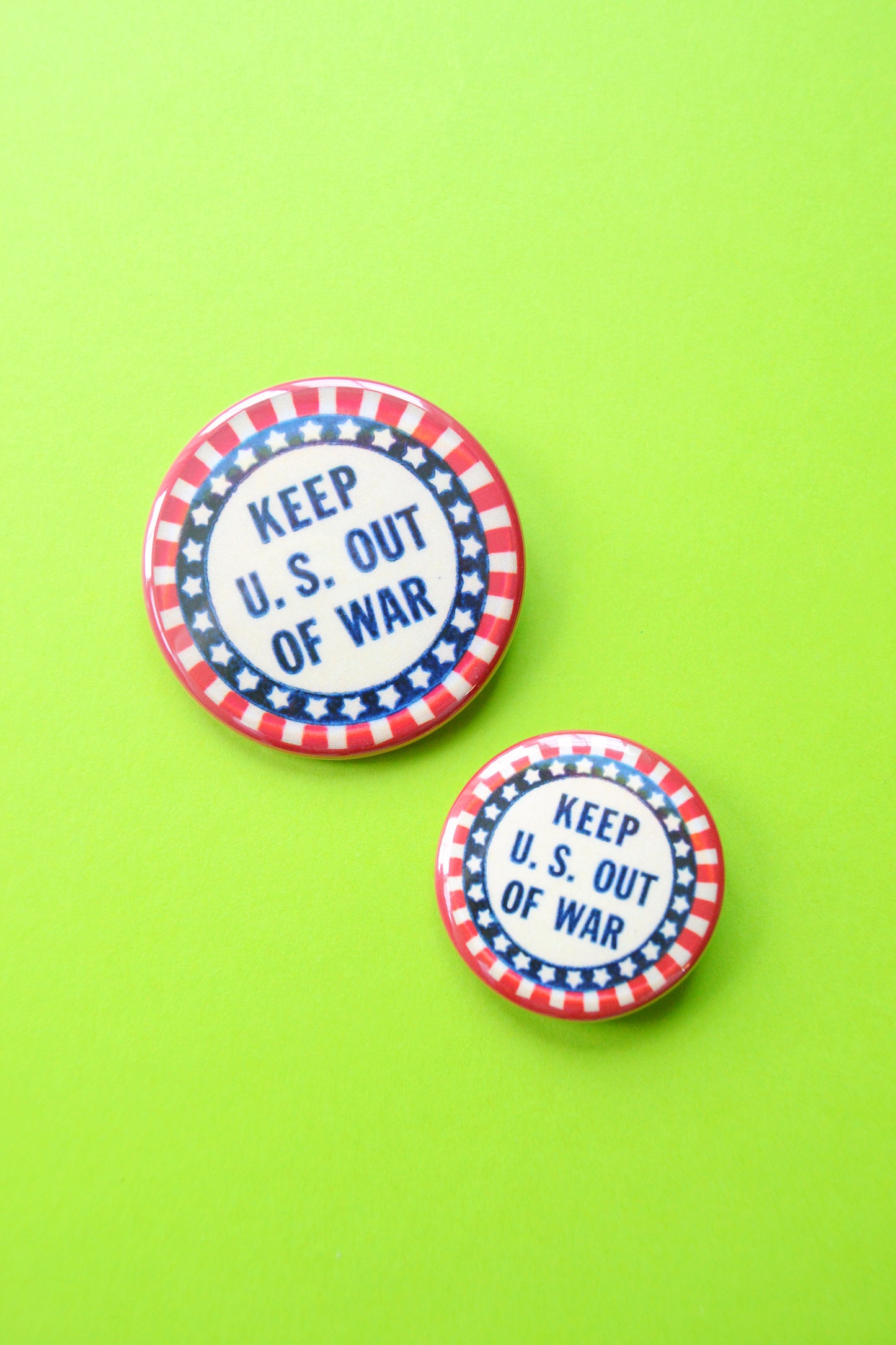 Keep US Out of War Reproduction Button