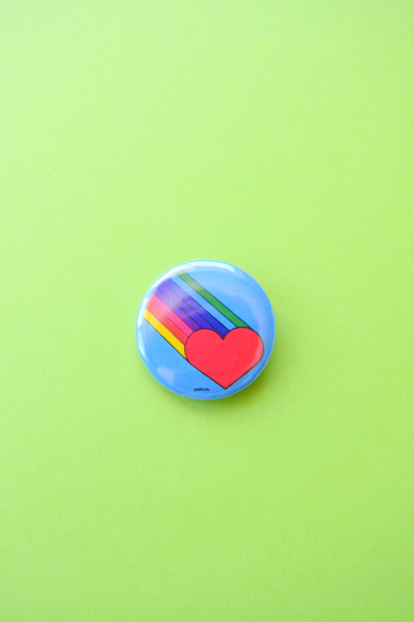 Rainbow Heart Reproduction Button