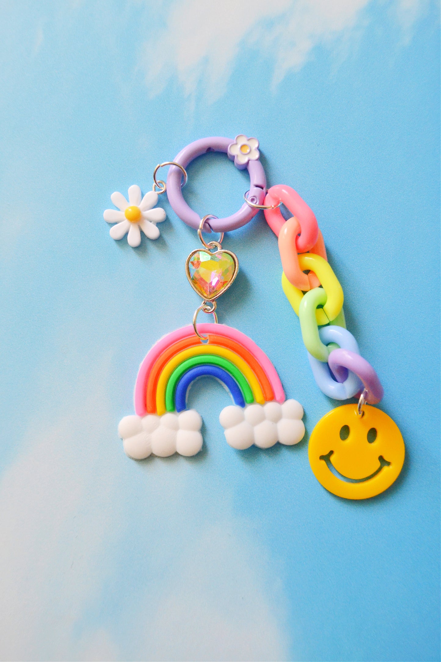 Rainbow Daisy Bag Charm