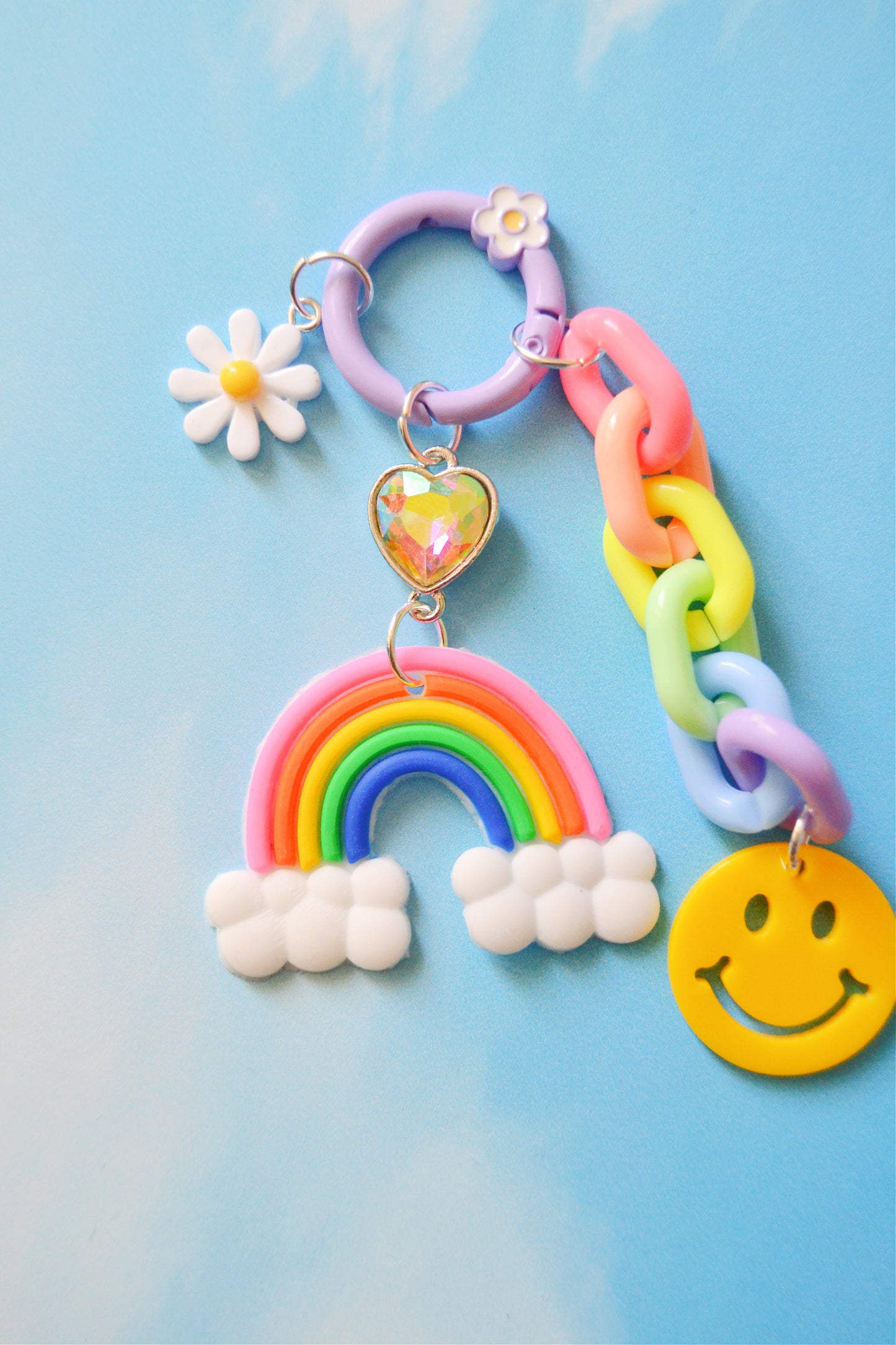 Rainbow Daisy Bag Charm