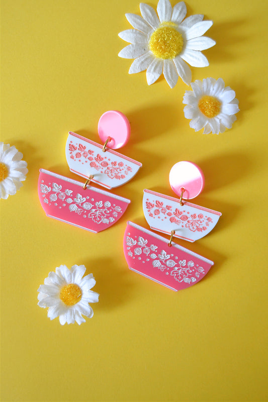 Pyrex Pink Gooseberry Earrings