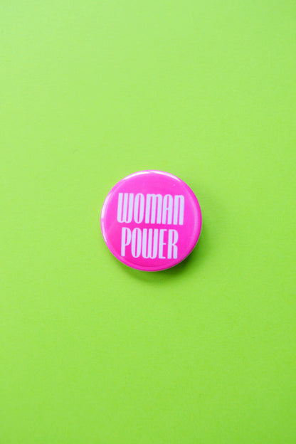 Woman Power Reproduction Button