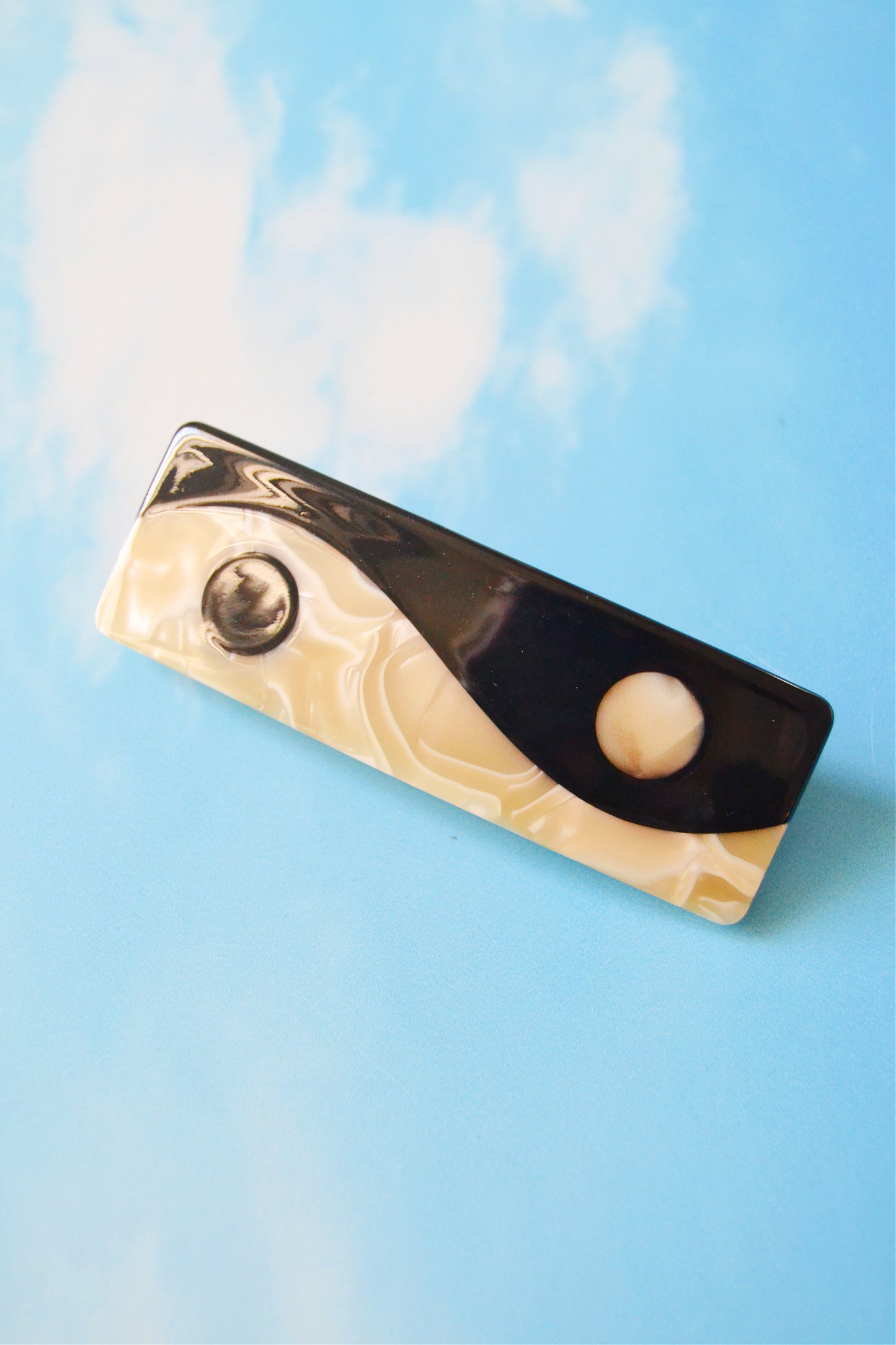 Yin Yang Marbled Barrette Hair Clip