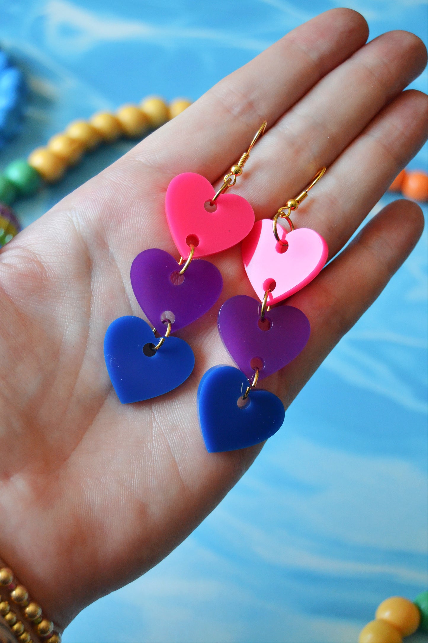 Bisexual Hearts Earrings
