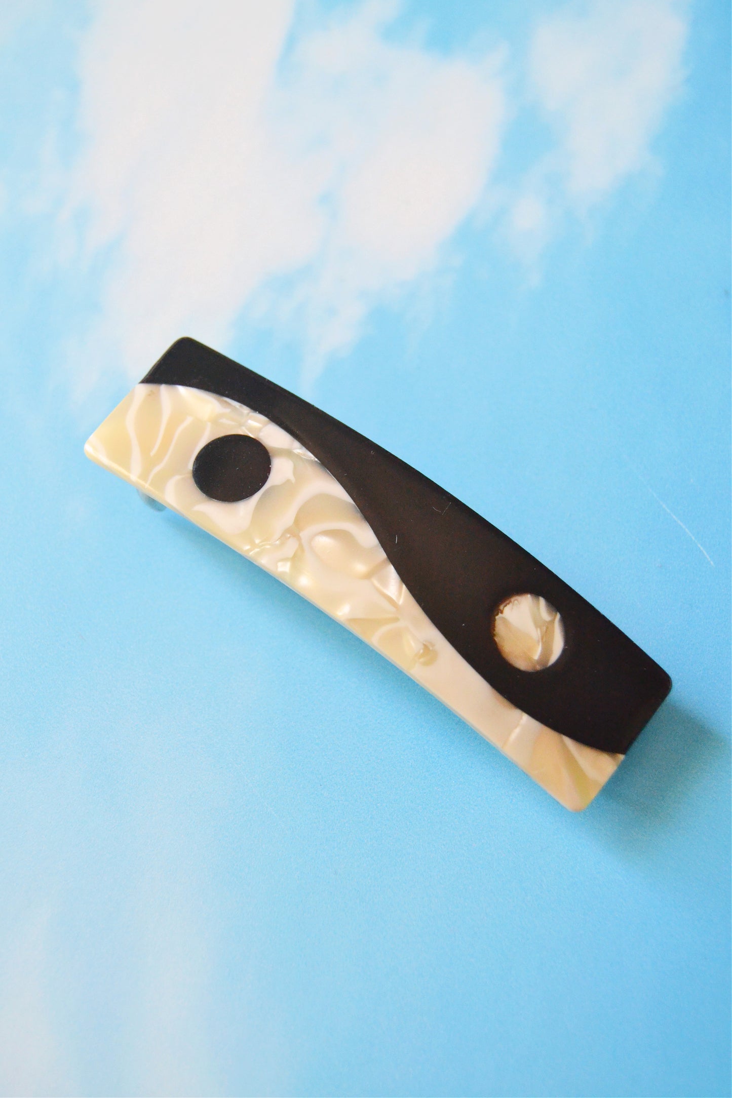 Yin Yang Marbled Barrette Hair Clip