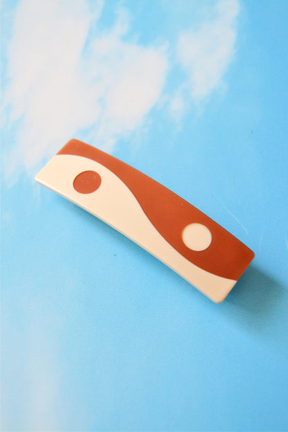 Yin Yang Marbled Barrette Hair Clip