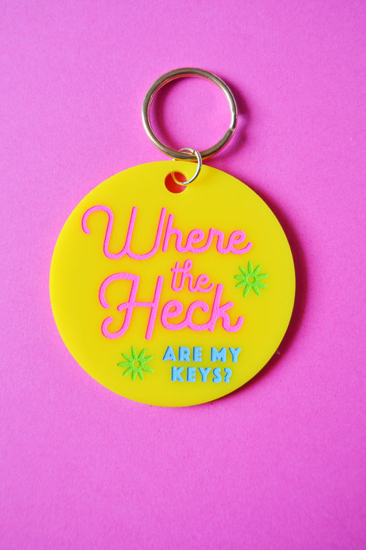 Where the Heck Are My Keys Keychain