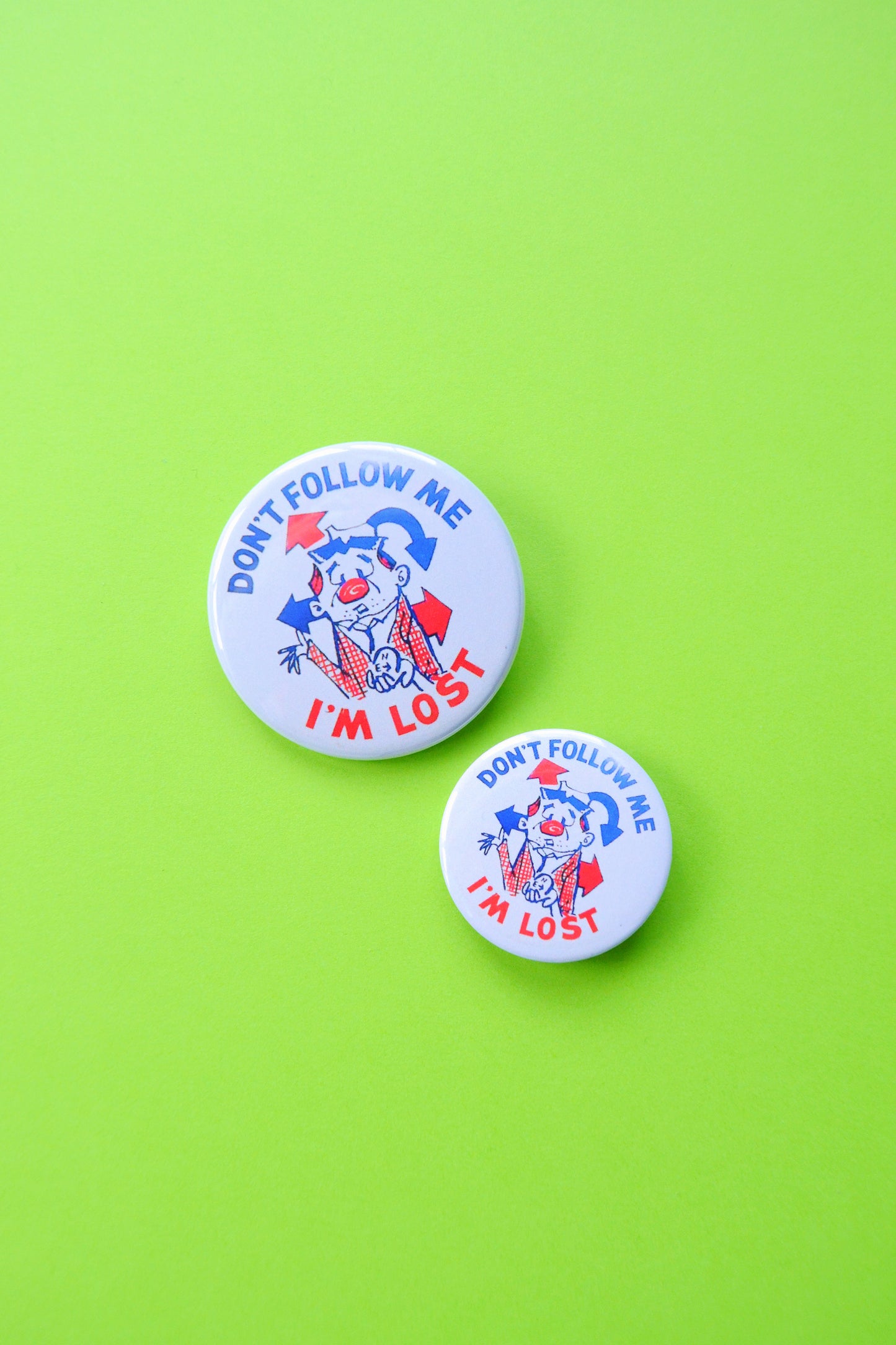 Don't Follow Me, I'm Lost (Confused) Reproduction Button