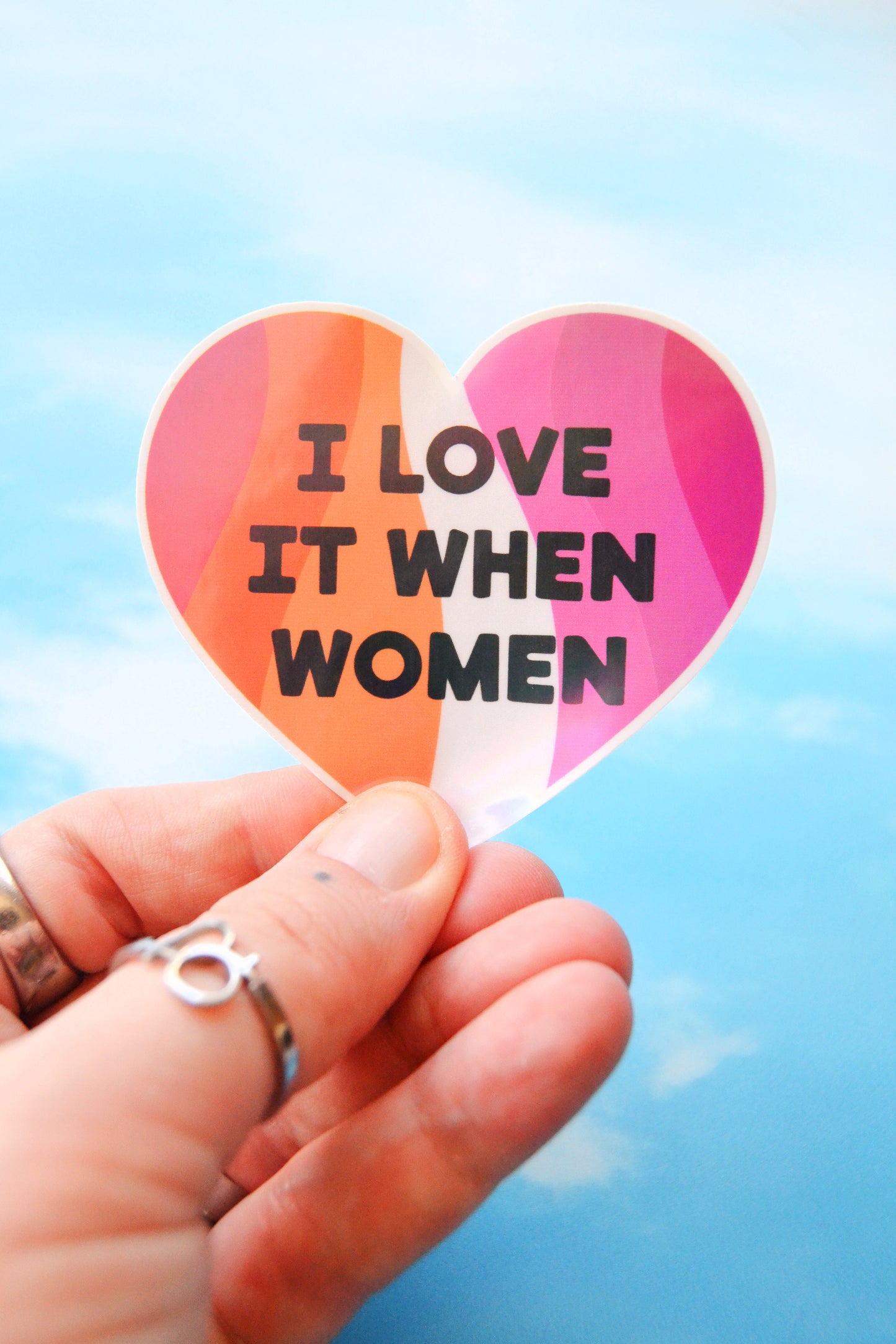I Love It When Women Lesbian Holographic Vinyl Sticker