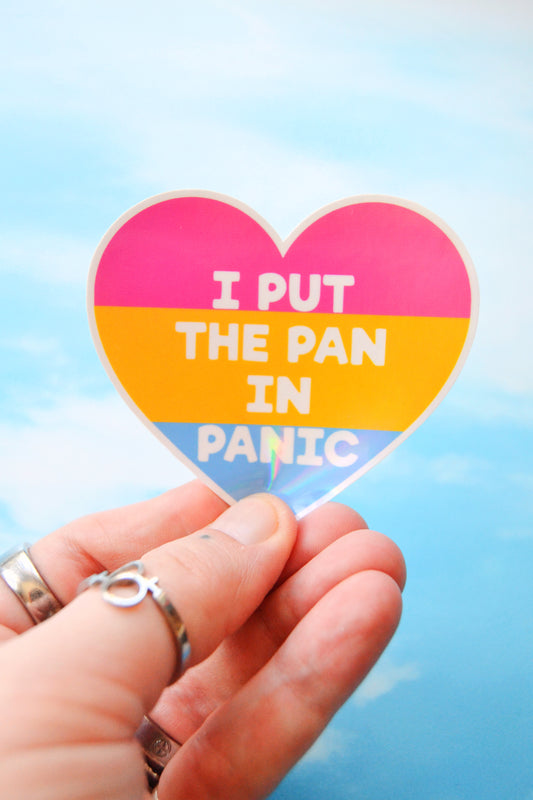 I Put the Pan in Panic Holographic Vinyl Sticker