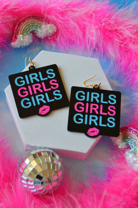 Girls Girls Girls Neon Earrings