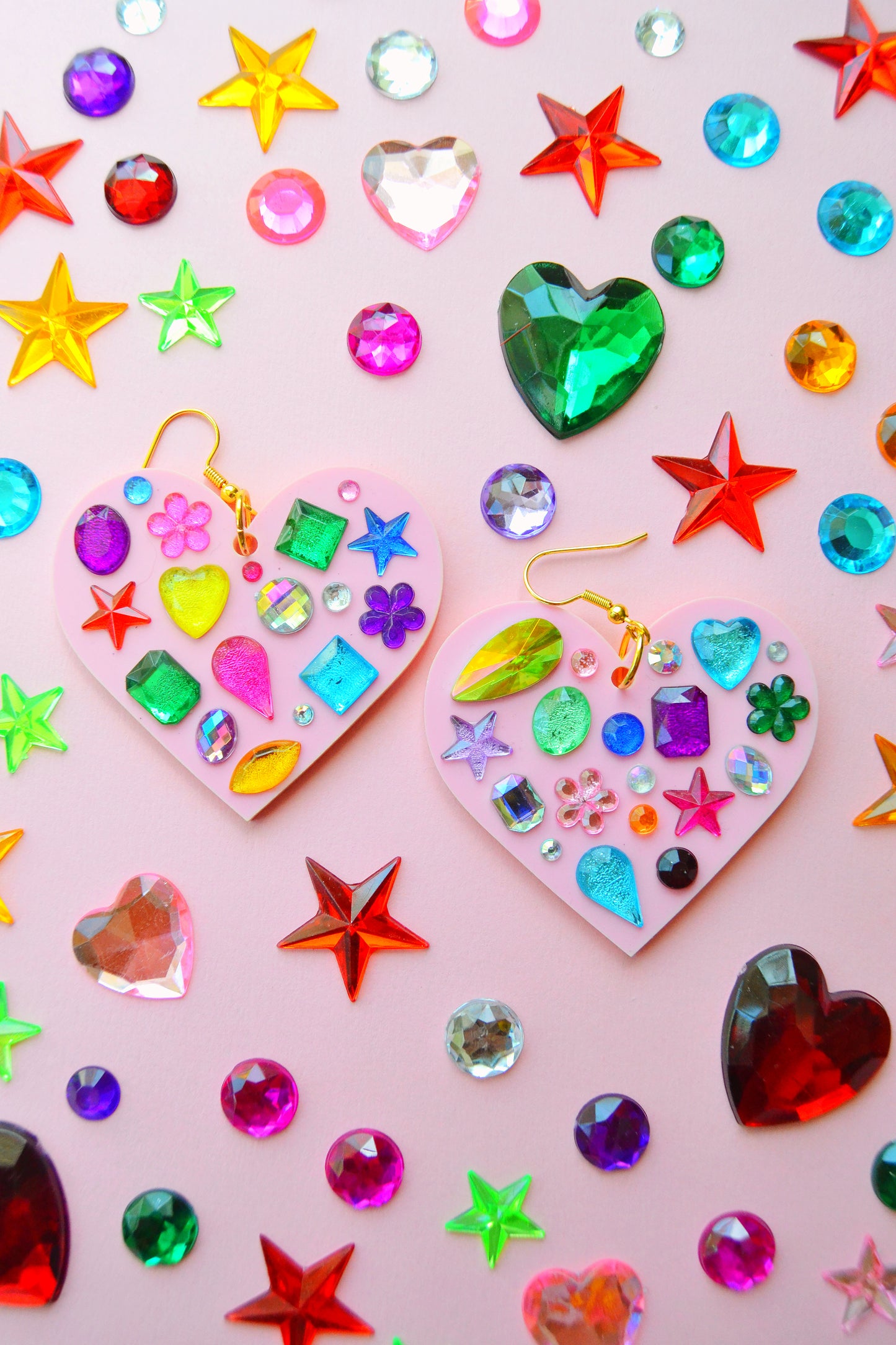 Bedazzled Heart Earrings