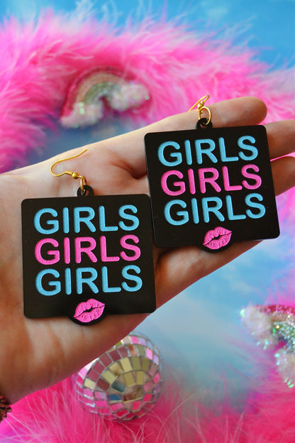 Girls Girls Girls Neon Earrings