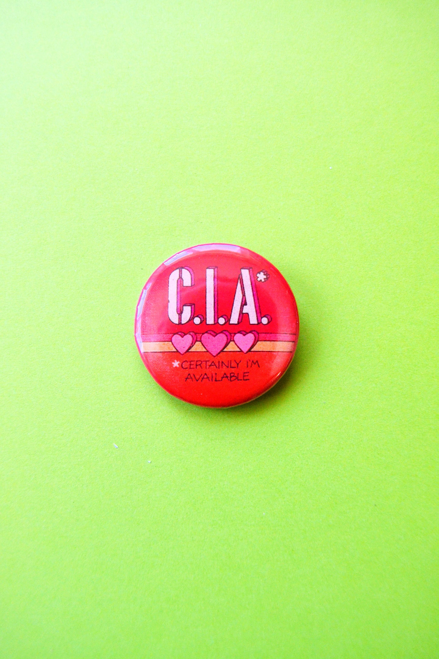 CIA (Certainly I'm Available) Reproduction Pinback Button