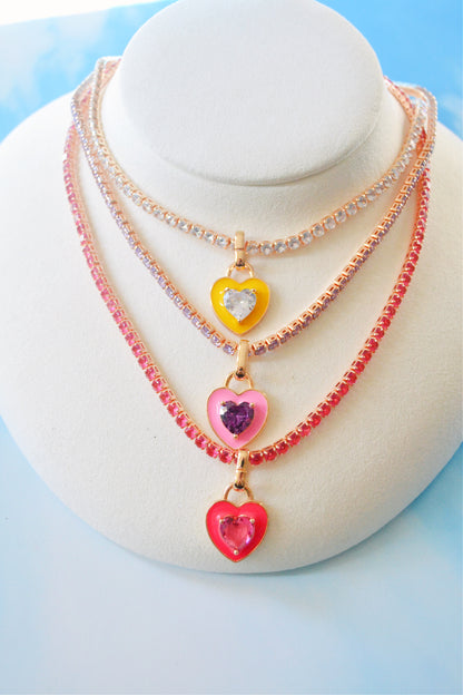 Rhinestone Heart Necklace
