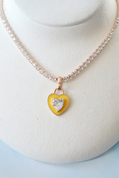 Rhinestone Heart Necklace