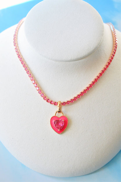 Rhinestone Heart Necklace