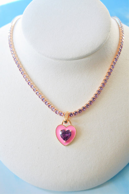 Rhinestone Heart Necklace