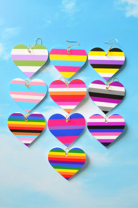Pride Heart Flag Earrings
