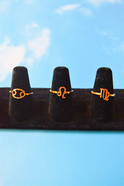 Gold-Plated Zodiac Rings ALL SIGNS!
