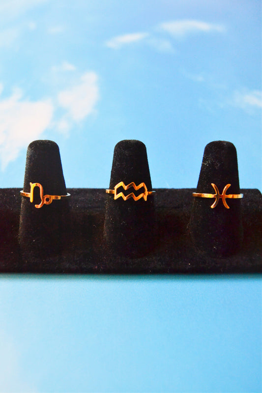 Gold-Plated Zodiac Rings ALL SIGNS!