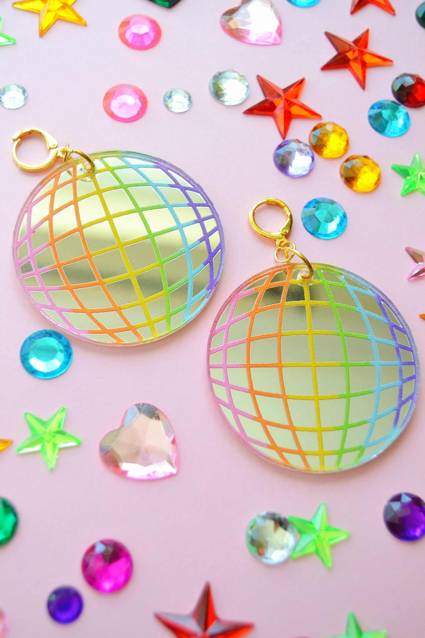 Rainbow Disco Earrings
