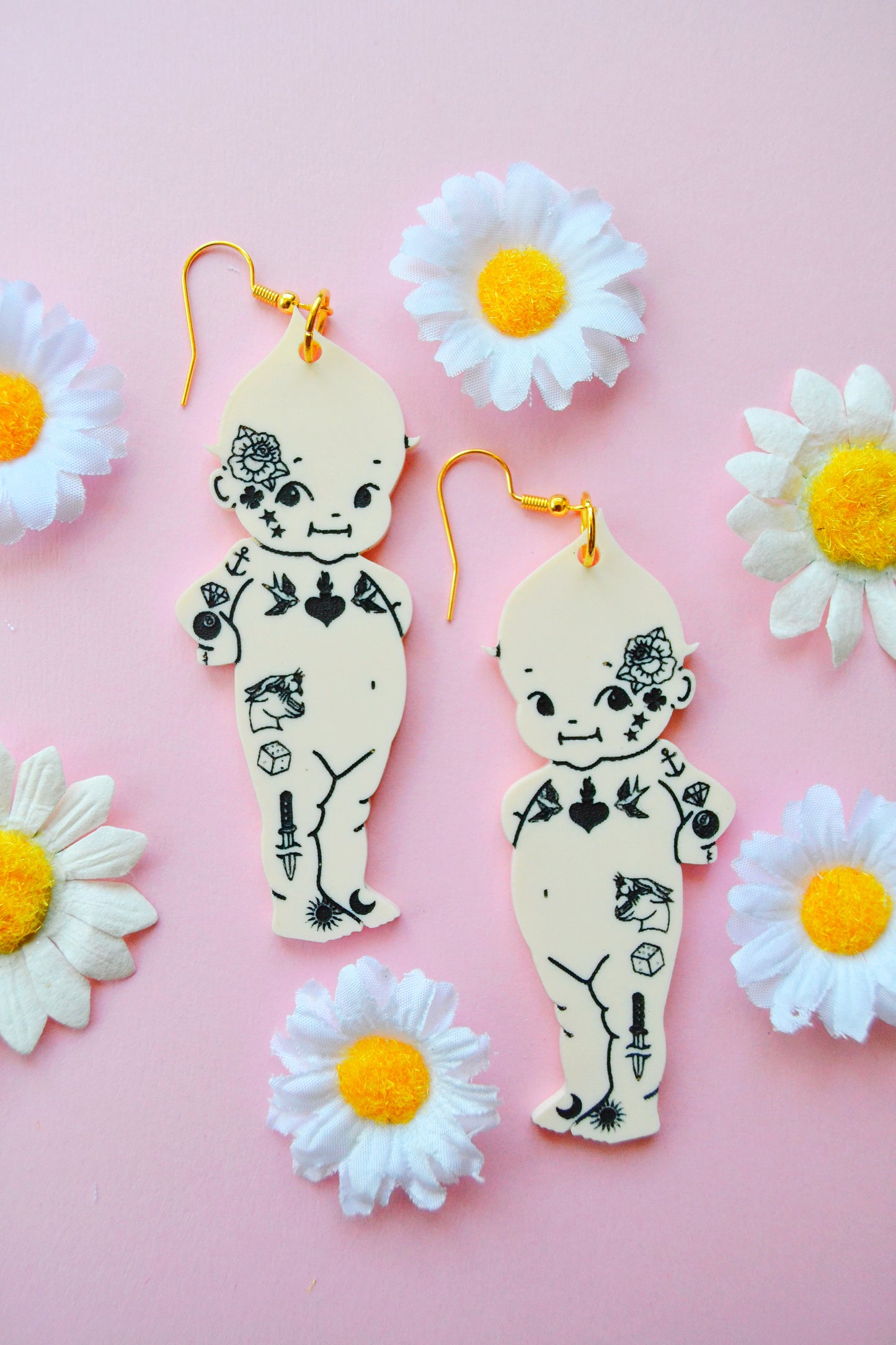 Tattooed Kewpie Earrings