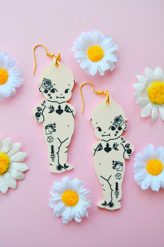 Tattooed Kewpie Earrings