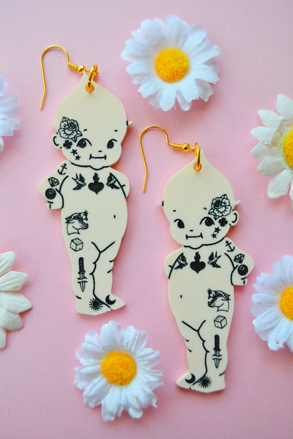 Tattooed Kewpie Earrings