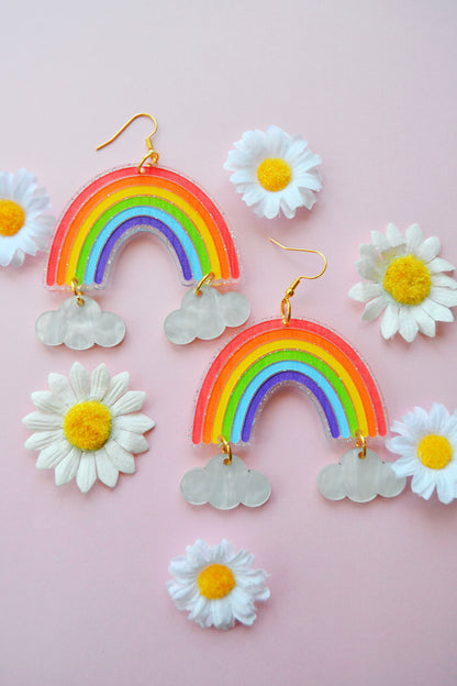 Glittery Rainbow Earrings