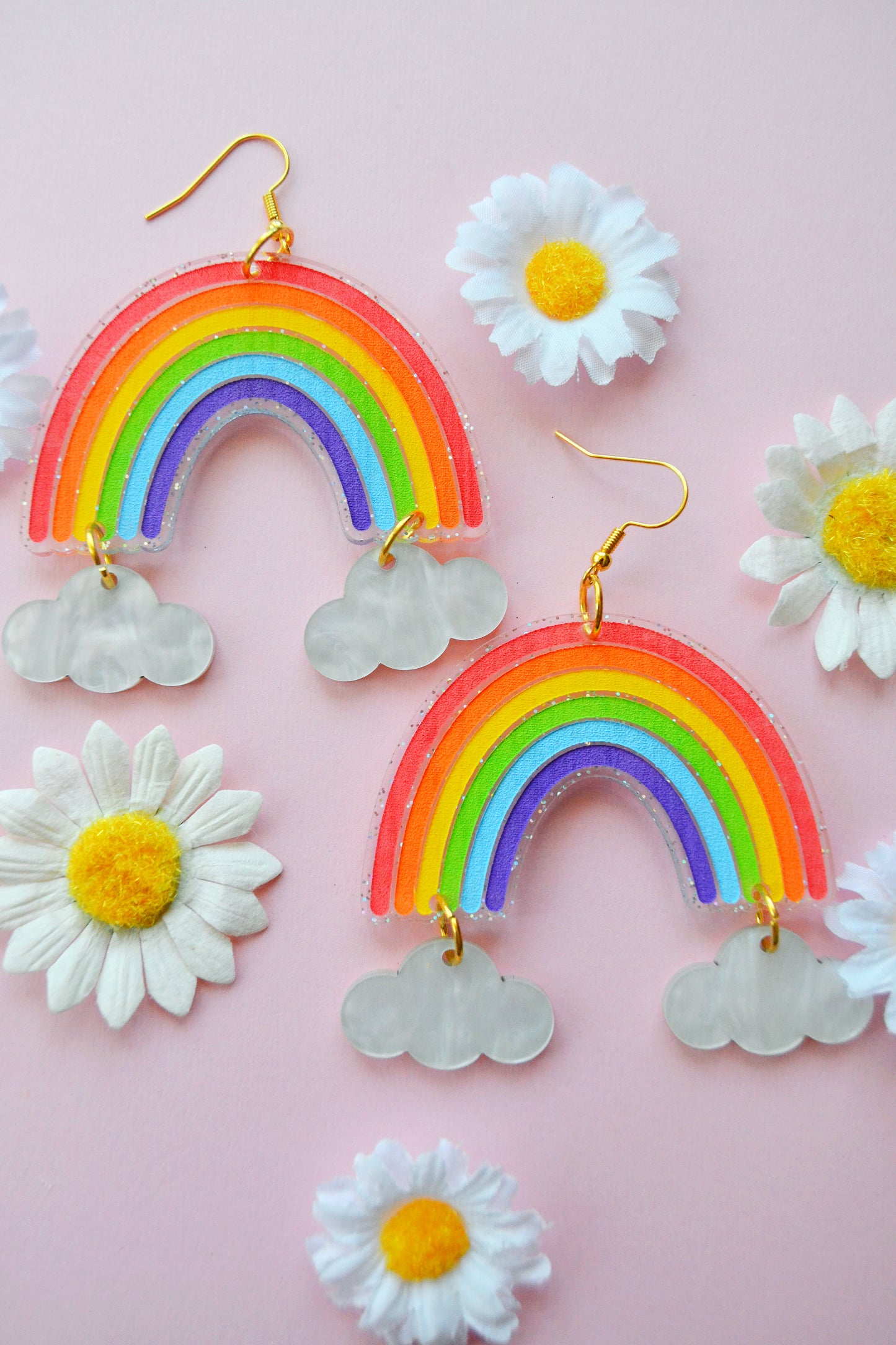 Glittery Rainbow Earrings