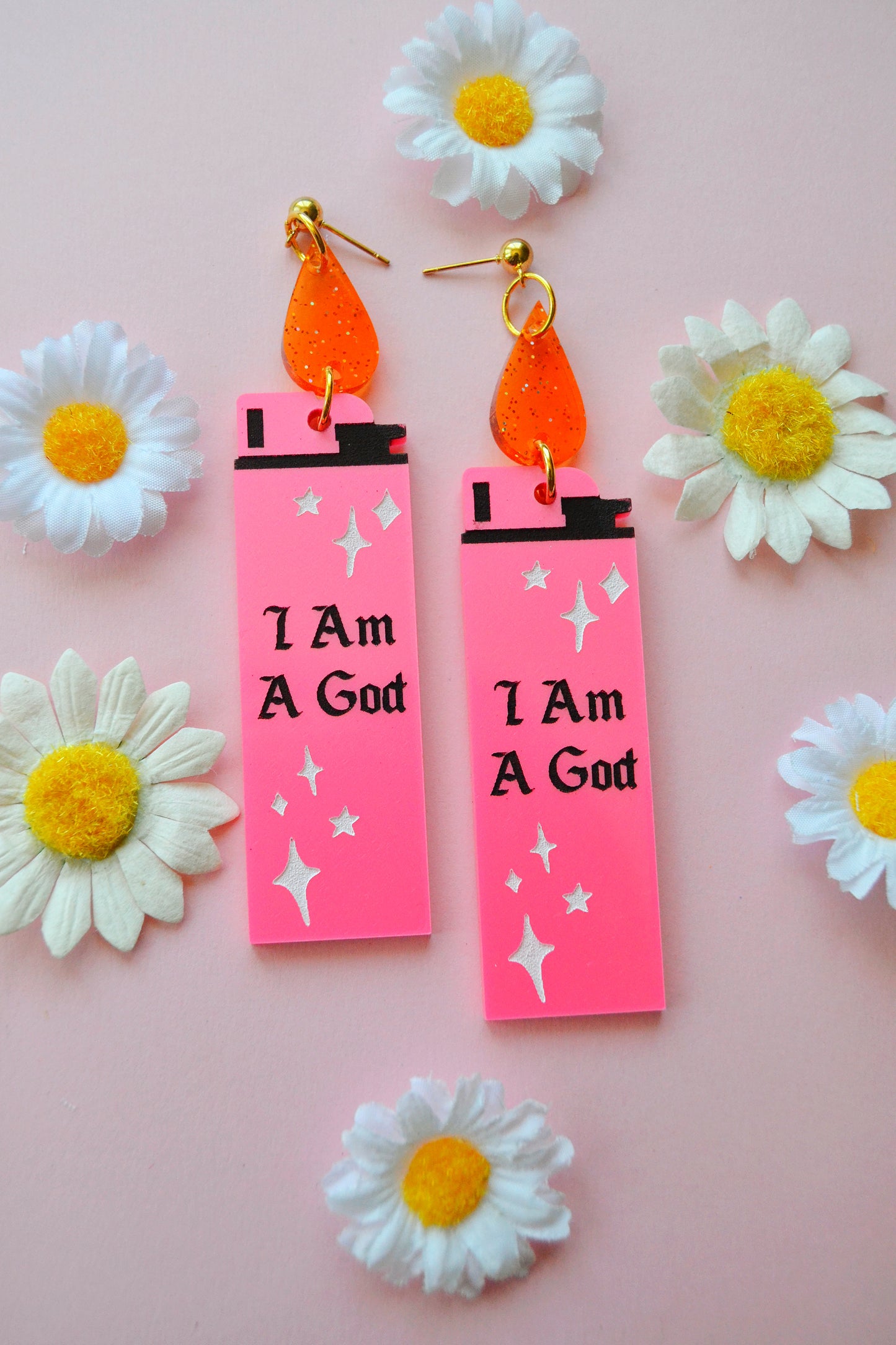 I Am A God Lighter Earrings