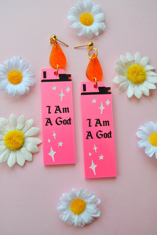 I Am A God Lighter Earrings