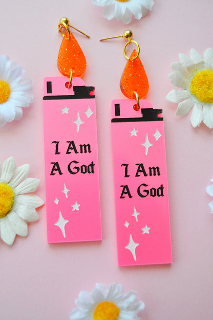 I Am A God Lighter Earrings