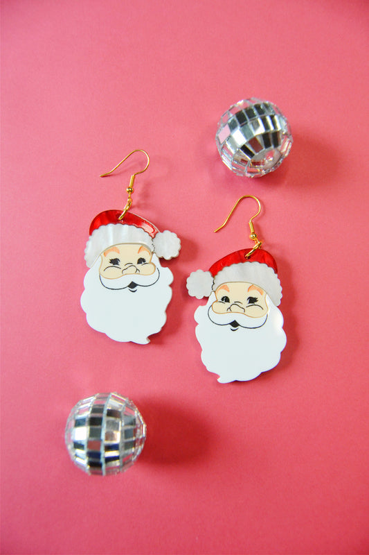 Vintage Santa Earrings