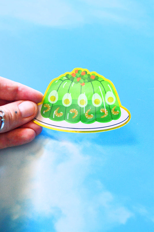 Shrimp & Egg Jello Aspic Vinyl Sticker