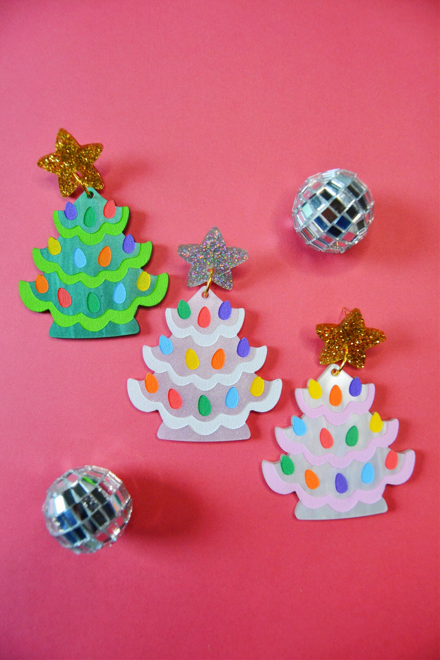 Ceramic Christmas Tree Earrings