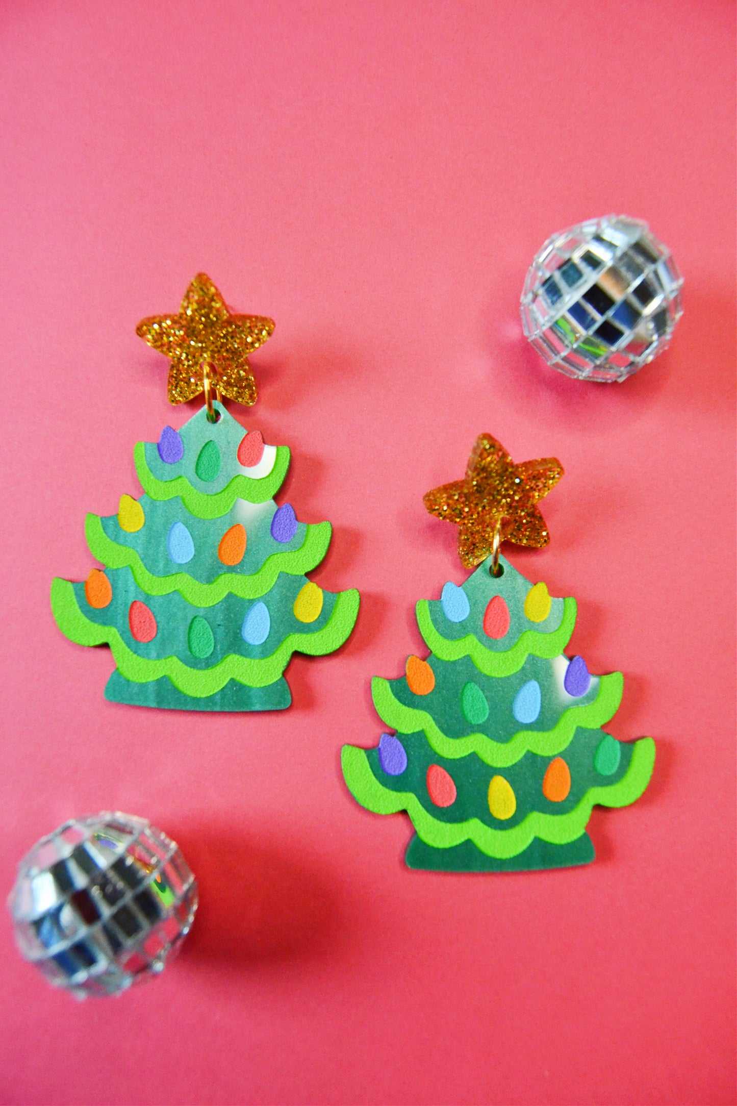 Ceramic Christmas Tree Earrings