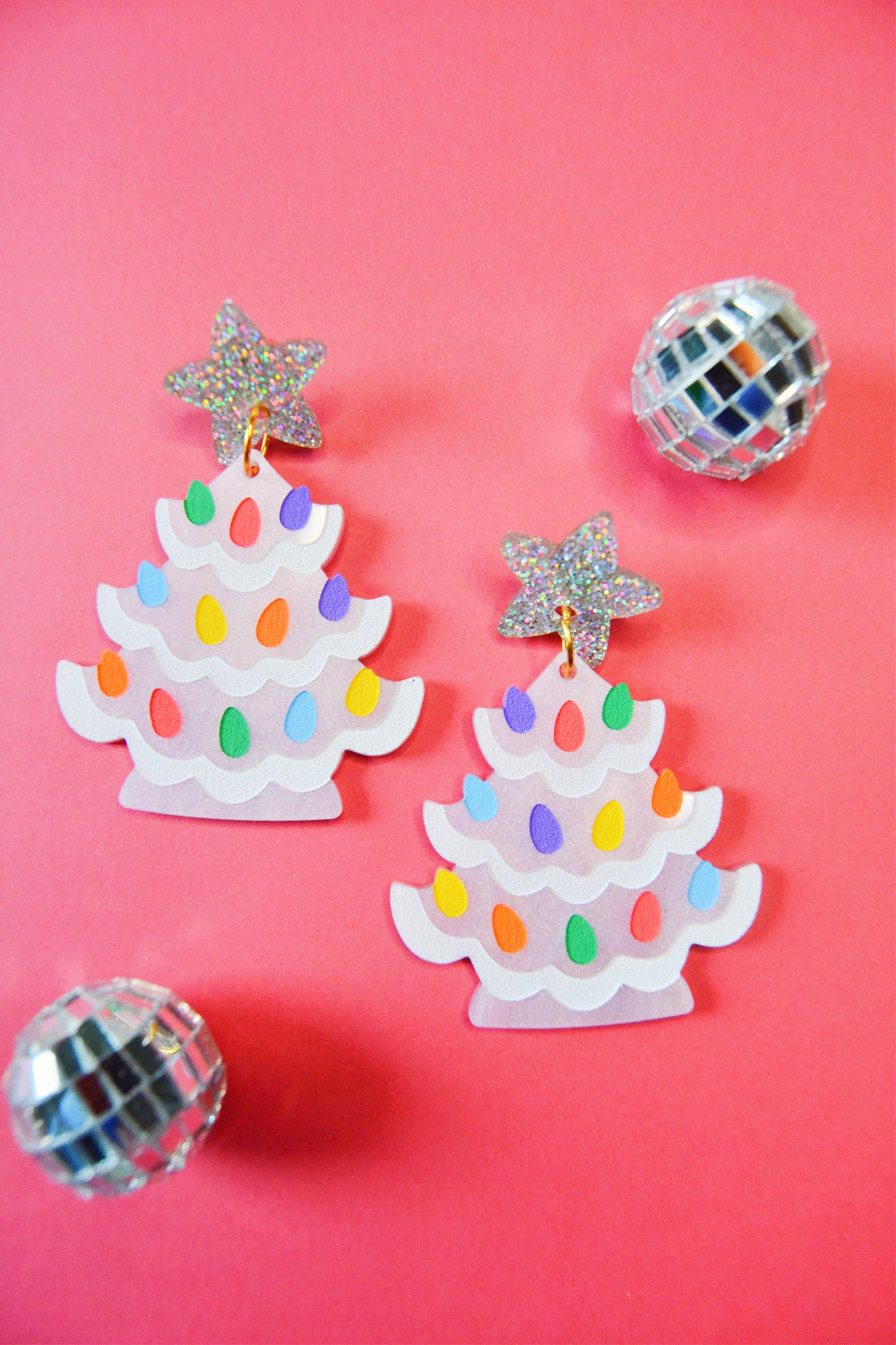Ceramic Christmas Tree Earrings