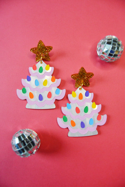 Ceramic Christmas Tree Earrings