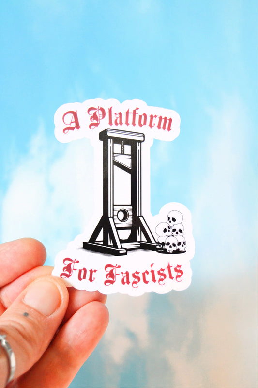 Anti-Fascist Guillotine Vinyl Sticker