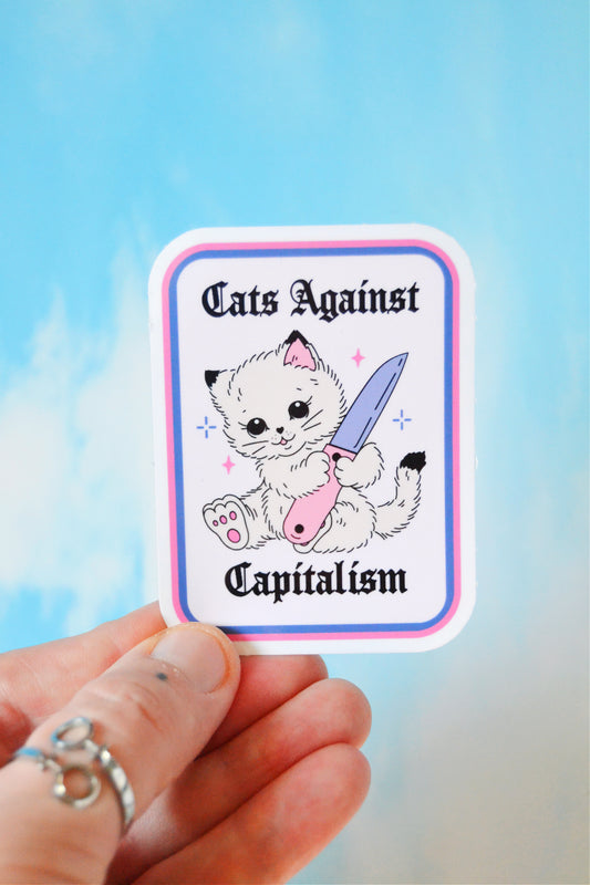 Cats Against Capitalism Vinyl Sticker